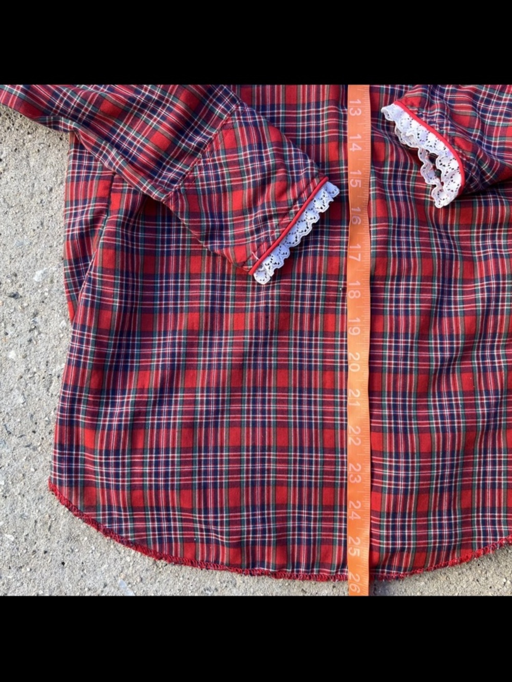 Vintage Miss Rodeo America Western Plaid Pearl Snap Shirt S Lace Dolly Parton - Picture 6 of 8